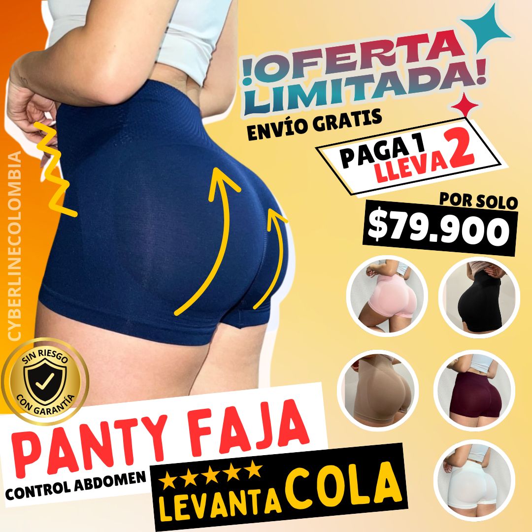 PANTY LEVANTACOLA CON FAJA CONTROL ABDOMEN ALTO Y BAJO I POWERNET