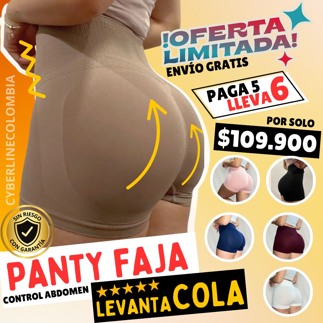 PANTY LEVANTACOLA CON FAJA CONTROL ABDOMEN ALTO Y BAJO I POWERNET